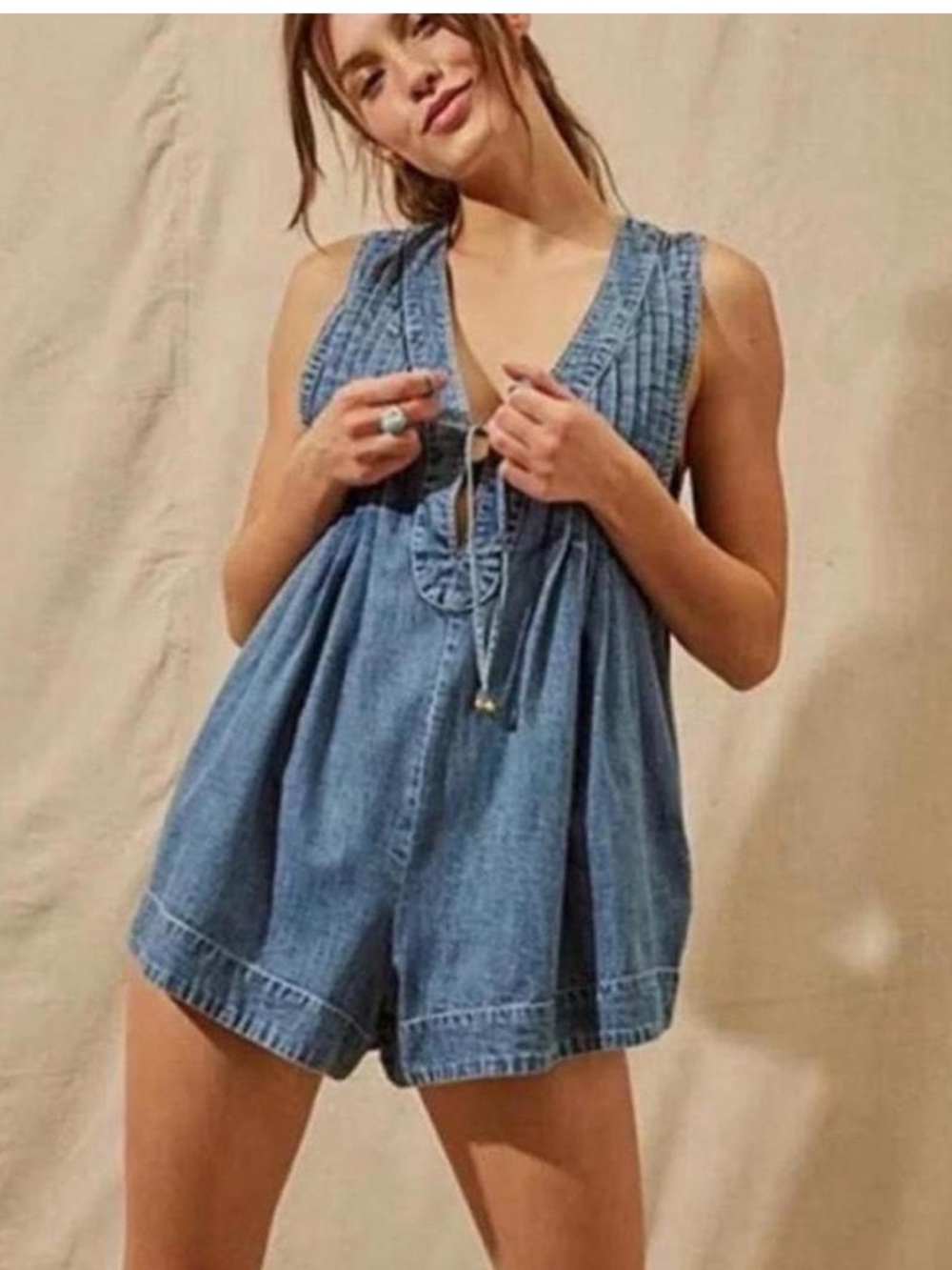 Free People Denim Webster Romper
